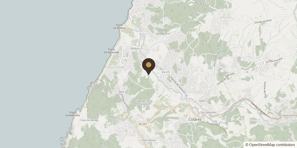 Map of Colares showing Flora Flow, Rua dos Brejos